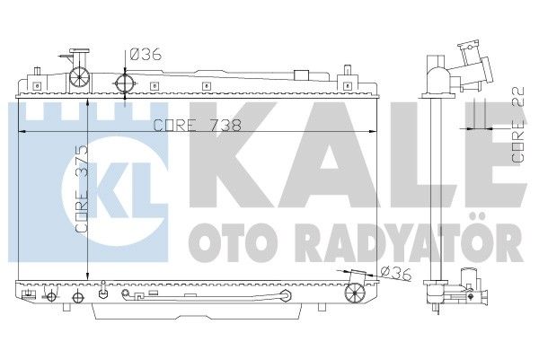 KALE OTO RADYATÖR Radiators, Motora dzesēšanas sistēma 366100